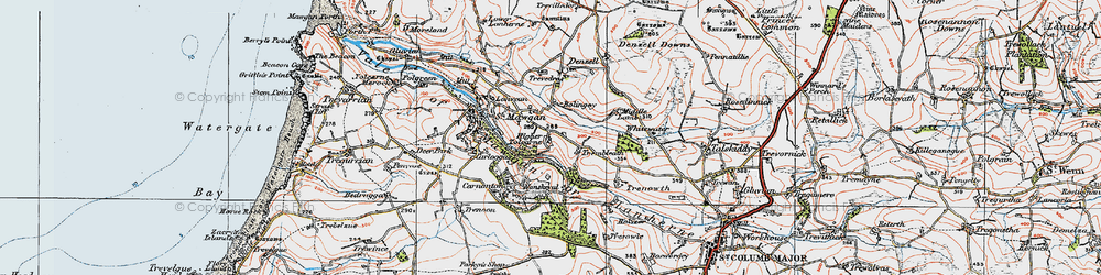 Old map of Higher Tolcarne in 1919
