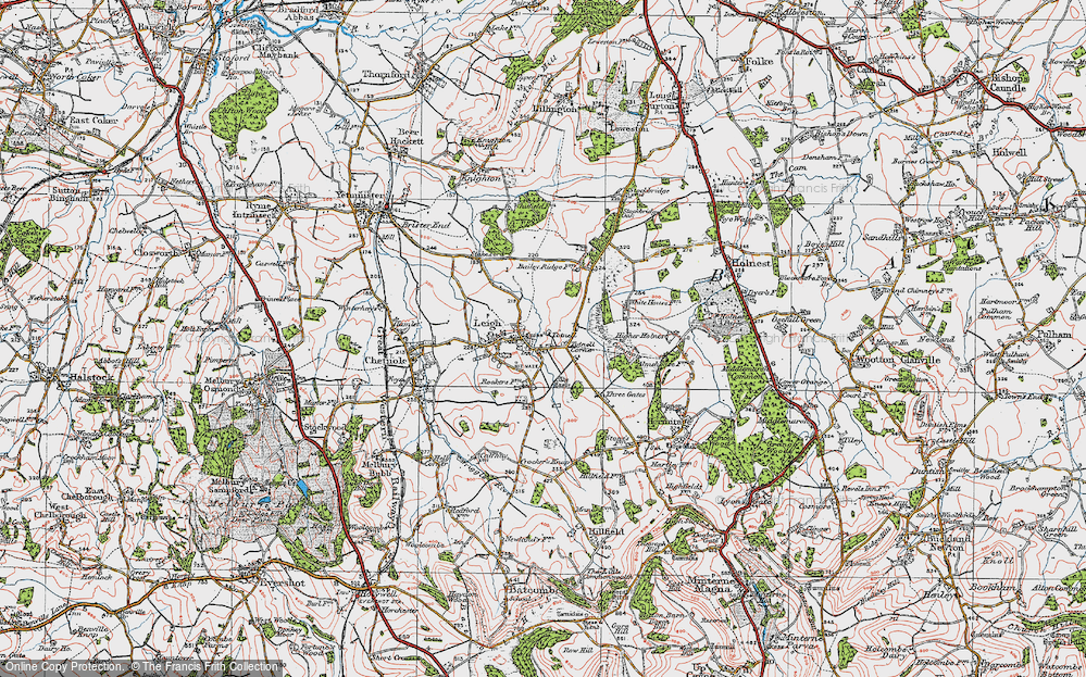 Old Map of Historic Map covering Stockbridge Oak in 1919
