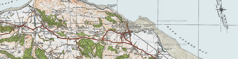 Old map of Higher Town in 1919