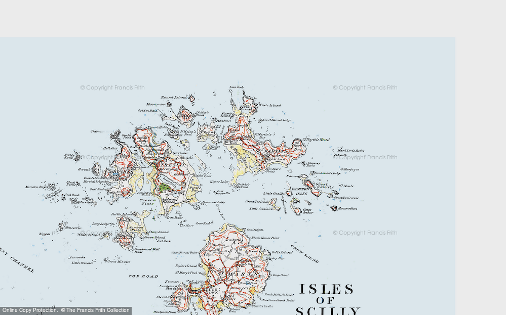 Old Map of Historic Map covering Eastern Isles in 1919