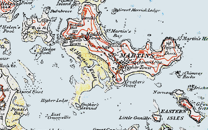 Old map of Eastern Isles in 1919