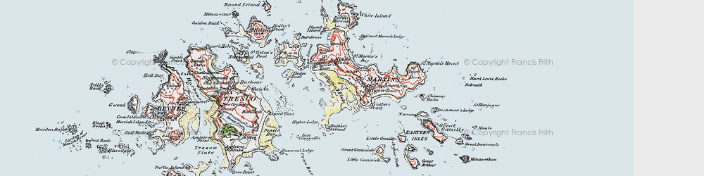 Old map of Eastern Isles in 1919