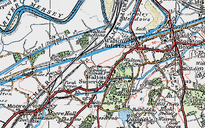 Old map of Higher Walton in 1923
