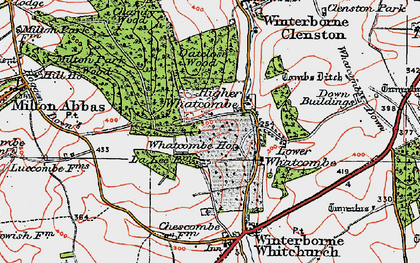 Old map of Higher Whatcombe in 1919
