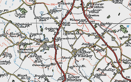 Old map of Higher Whitley in 1923