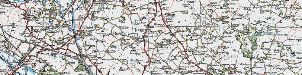 Old map of Higher Whitley in 1923