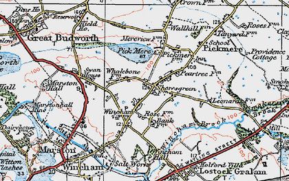 Old map of Wincham Hall (Hotel) in 1923