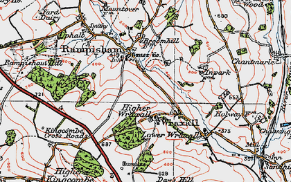 Old map of Higher Wraxall in 1919