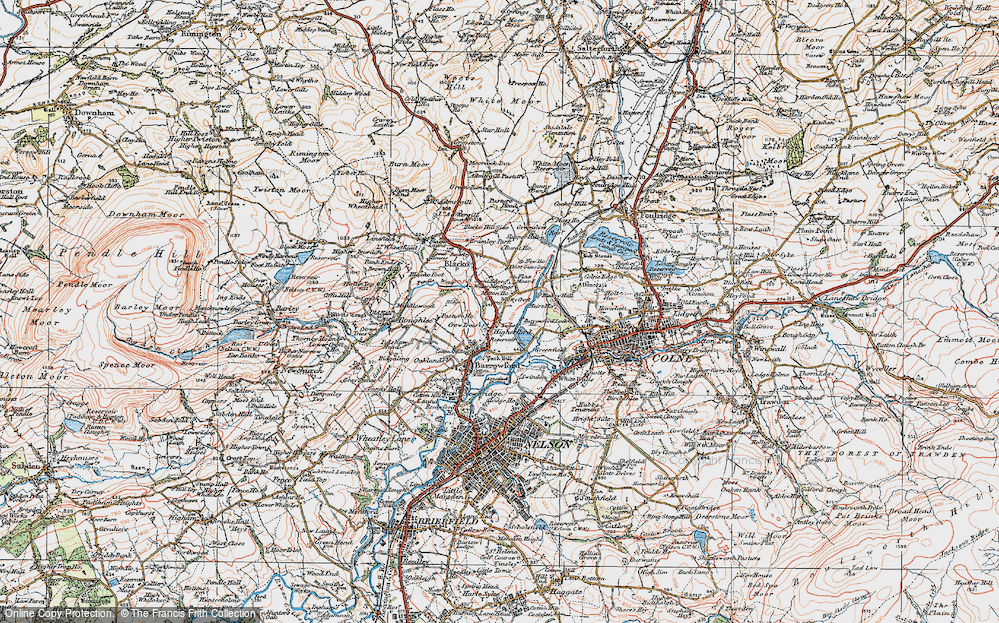 Old Map of Historic Map covering Barrowford Lock Ho in 1924