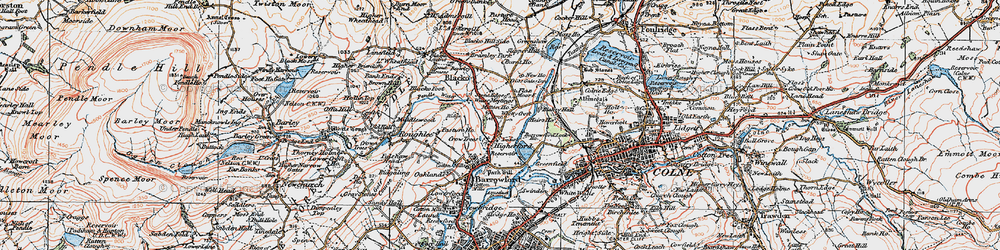 Old map of Higherford in 1924
