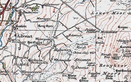 Old map of Lower Moor in 1919