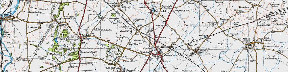 Old map of Highfield in 1919