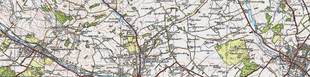 Old map of Highfield in 1920