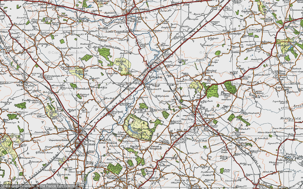 Old Map of Highfields, 1921 in 1921