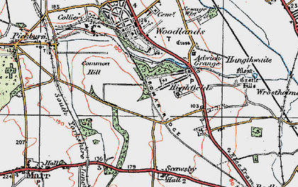 Old map of Highfields in 1923