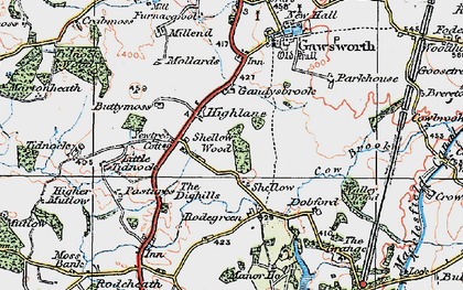 Old map of Butty Moss in 1923