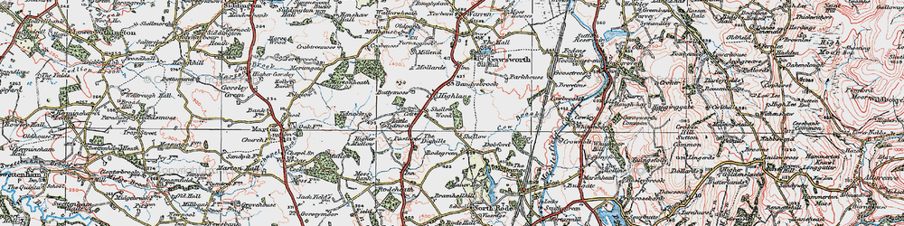 Old map of Butty Moss in 1923