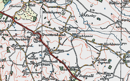 Old map of Highlanes in 1921