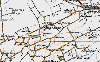 Old map of Highlaws in 1925