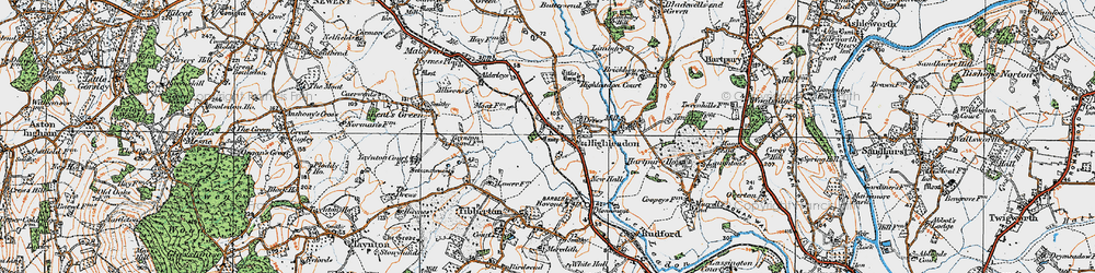 Old map of Highleadon in 1919