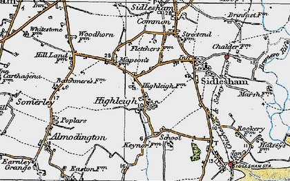 Old map of Highleigh in 1919