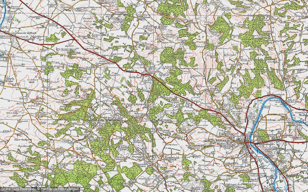 Old Map of Historic Map covering Westleaze Cott in 1919