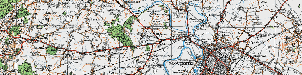 Old map of Highnam in 1919