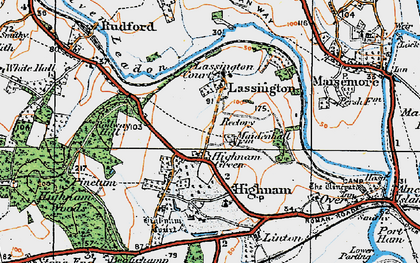 Old map of Lassington in 1919