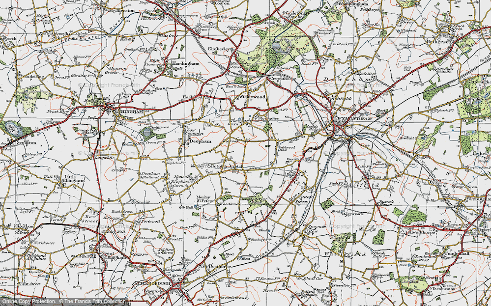 Old Map of Highoak, 1921 in 1921