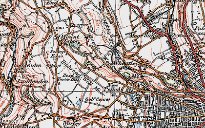 Old map of Highroad Well Moor in 1925