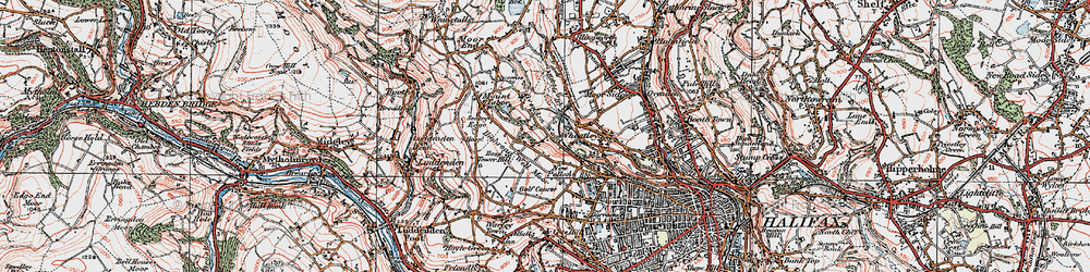 Old map of Ovenden Wood in 1925