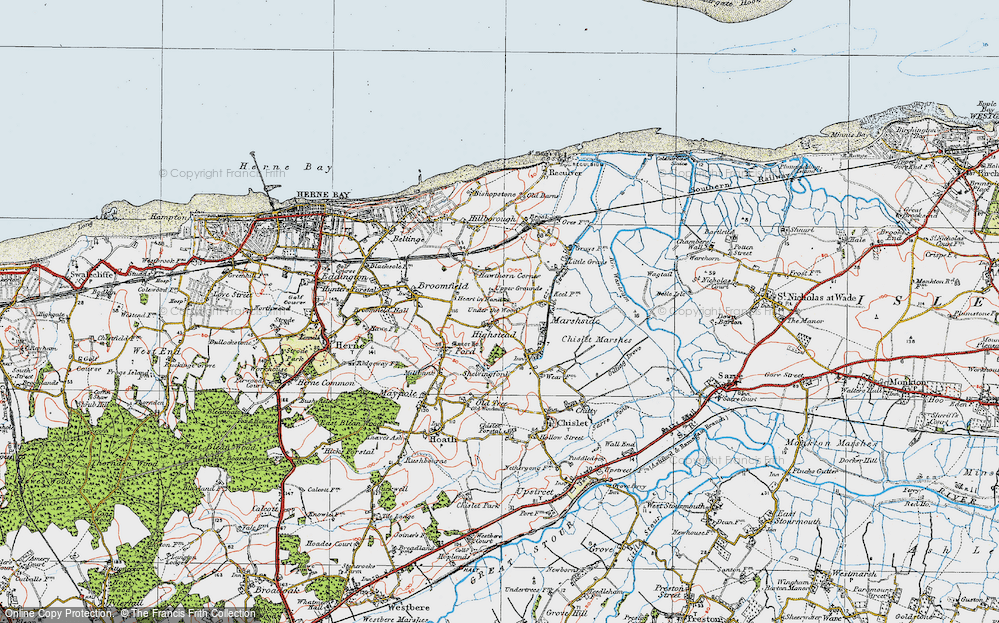 Old Map of Highstead, 1920 in 1920