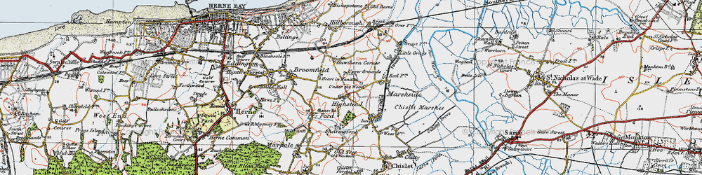 Old map of Highstead in 1920