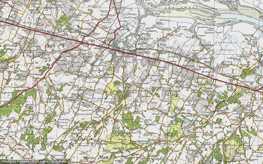 Old Map of Highsted, 1921 in 1921
