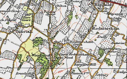 Old map of Highsted in 1921