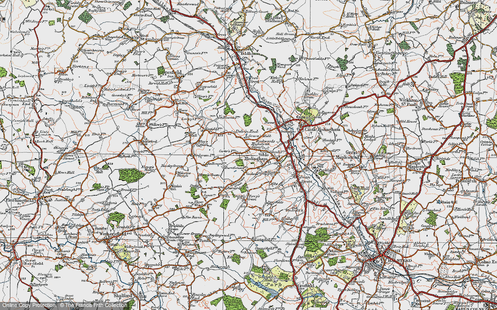 Old Map of Highstreet Green, 1921 in 1921