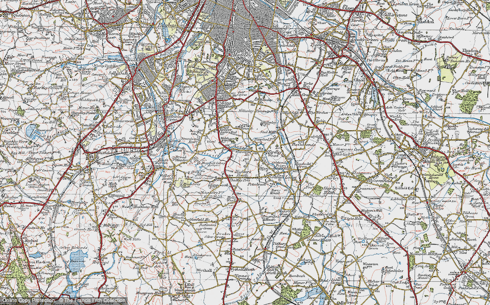 Old Map of Highter's Heath, 1921 in 1921