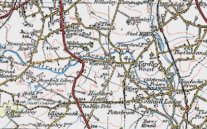 Old map of Highter's Heath in 1921