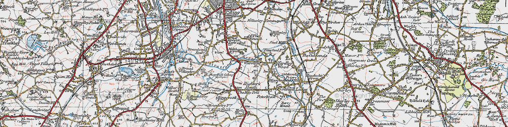 Old map of Highter's Heath in 1921