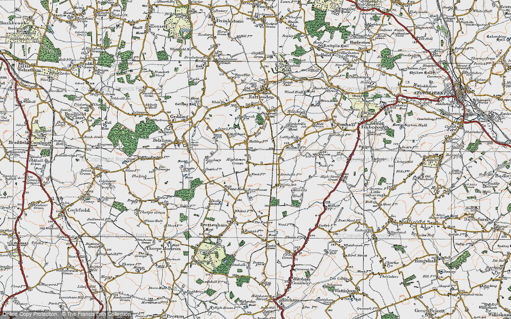 Old Map of Hightown Green, 1921 in 1921