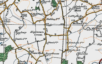 Old map of Hightown Green in 1921