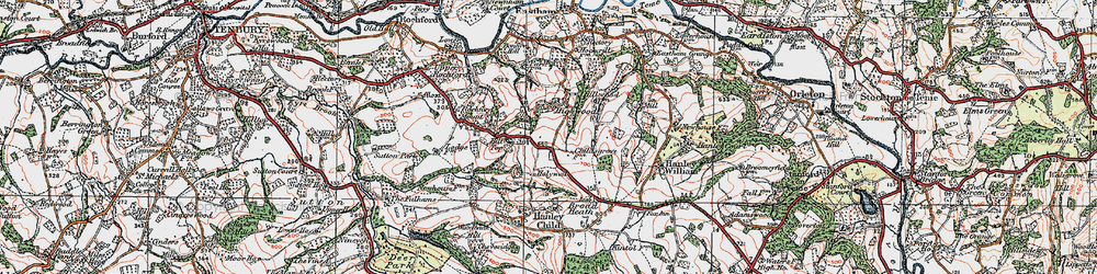 Old map of Bonfire Hill in 1920