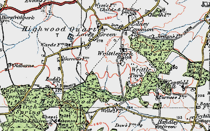 Old map of Coptfold Hall in 1920