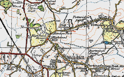 Old map of Highwood Hill in 1920