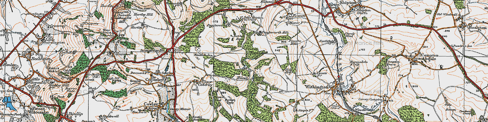 Old map of Hilcot in 1919