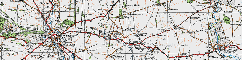 Old map of Ampney Park in 1919