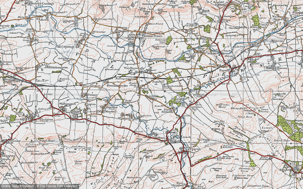 Old Map of Hilcott, 1919 in 1919