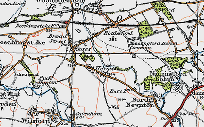 Old map of Hilcott in 1919