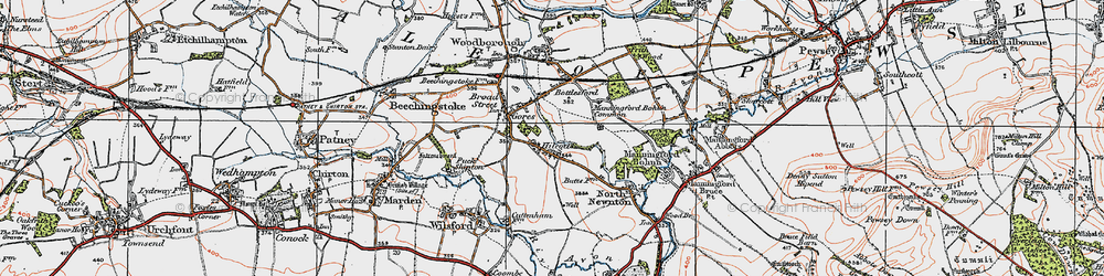 Old map of Hilcott in 1919