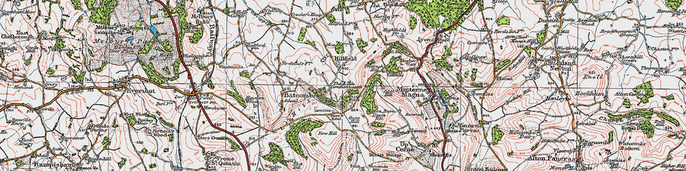Old map of Hilfield in 1919